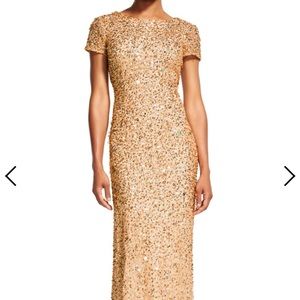 Adrianna Papell scope back sequins dress